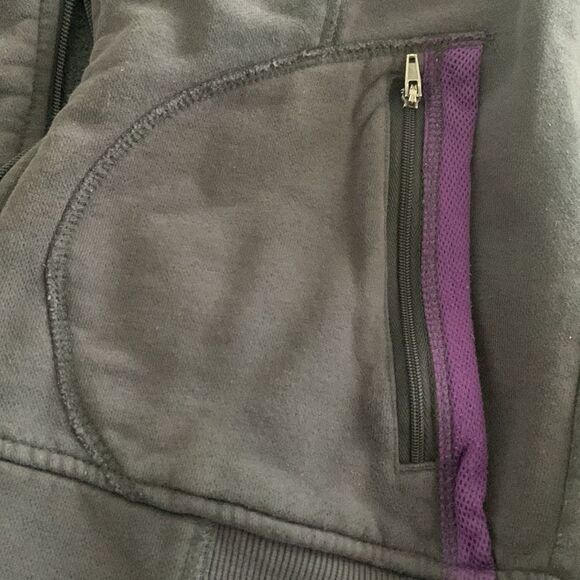 Athleta Small Full-Zip Spice it Up Hoodie - Grey & Purple Sweatshirt Jacket - Picture 5 of 10